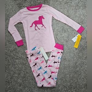 NEW Leveret Show Horse Light Pink LS Pajama PJ Pant Set Girls Size 8 Years